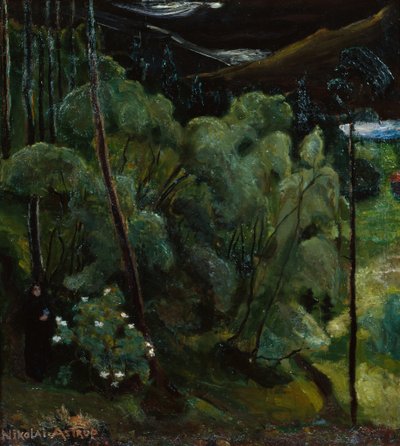 Femme dans la forêt - Nikolai Astrup