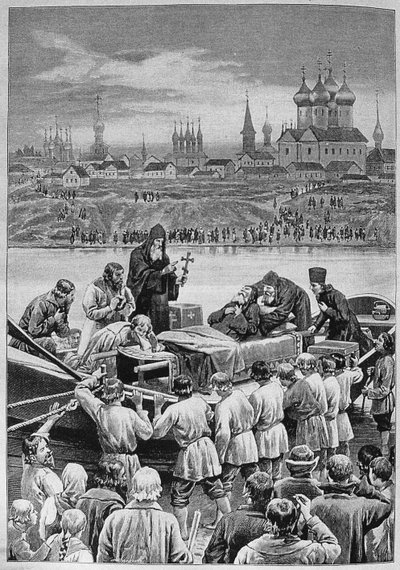 La mort du patriarche Nikon à la rivière Kotorosl à Tropino - Nikolai Dmitrievich Dmitriev Orenburgsky