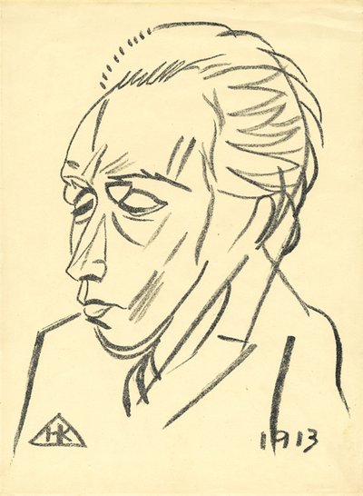 Portrait du poète Velimir Khlebnikov 1885-1922, 1913 - Nikolai Ivanovich Kulbin