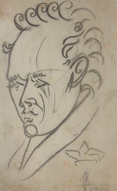 Portrait du poète Vasili Kamensky 1884-1961, 1913 - Nikolai Ivanovich Kulbin