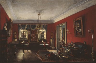Le salon dans la maison Nashchokin à Moscou - Nikolai Ivanovich Podklyuchnikov