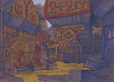La Cour du Prince Vladimir Galitsky. Décor de scène pour l