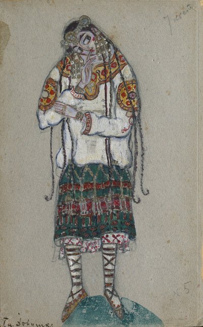 La Fille. Costume pour le ballet Le Sacre du Printemps de I. Stravinsky, 1912 - Nikolai Konstantinowitsch Roerich