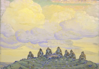 Le Grand Sacrifice. Décor de scène pour le ballet Le Sacre du Printemps par I. Stravinsky, 1910 - Nikolai Konstantinowitsch Roerich