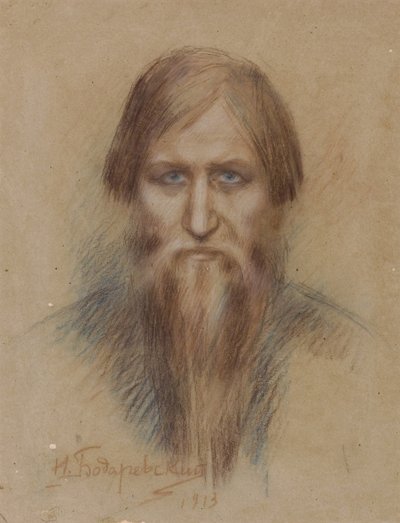 Portrait du mystique russe Grigory Raspoutine 1869-1916, 1913 - Nikolai Kornilovich Bodarevsky
