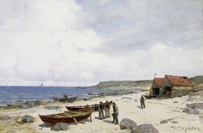 Pêcheurs sur la plage - Nikolai Martin Ulfsten