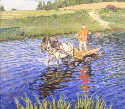 Traversée de la rivière - Nikolai Petrovich Bogdanov Belsky