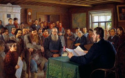 Message du dimanche dans une école de village, 1895 - Nikolai Petrovich Bogdanov Belsky