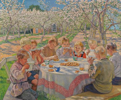 Thé dans le verger de pommiers - Nikolai Petrovich Bogdanov Belsky