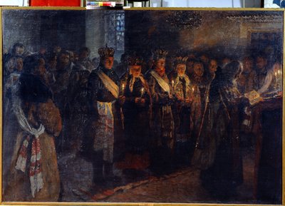 Le mariage avec un prêtre orthodoxe - Nikolai Petrovich Bogdanov Belsky