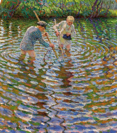 Jeunes garçons pêchant des écrevisses - Nikolai Petrovich Bogdanov Belsky