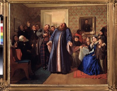 Un protodiacre à la fête du jour des marchands - Nikolai Vasilievich Nevrev