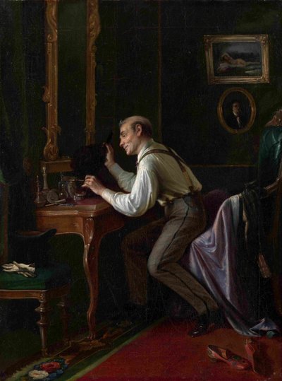 À la coiffeuse, 1872 - Nikolai Yakovlevich Gribkov