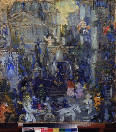 Décor préparatoire pour la pièce de théâtre "Le masque de la mort rouge" de Edgar Allan Poe - Nikolaj Nikolaevic Sapunov