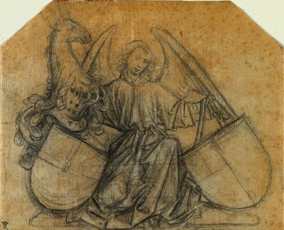 Un ange soutenant deux écussons, vers 1470 - Nikolaus Gerhaert von Leyden