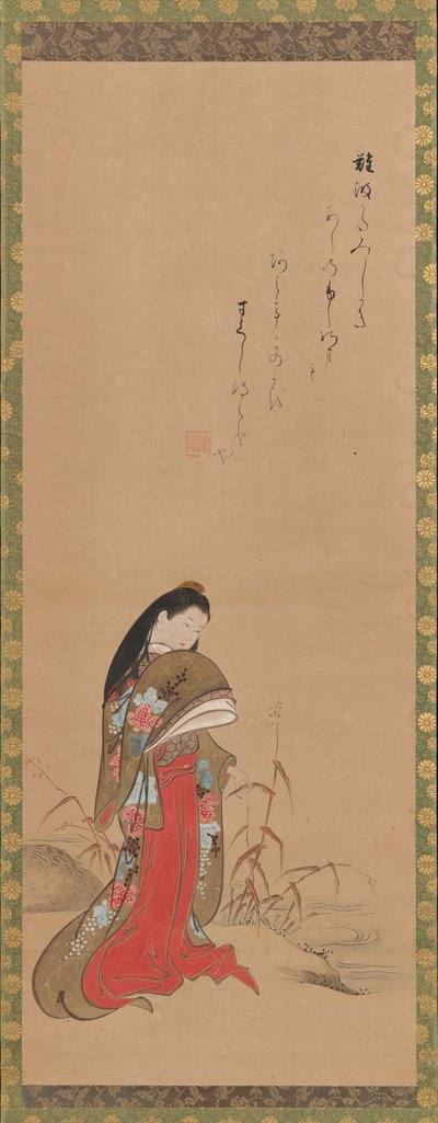 Dame Ise au bord de la rivière - Nishikawa Sukenobu