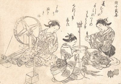 Trois courtisanes tissant de la soie - Nishikawa Sukenobu