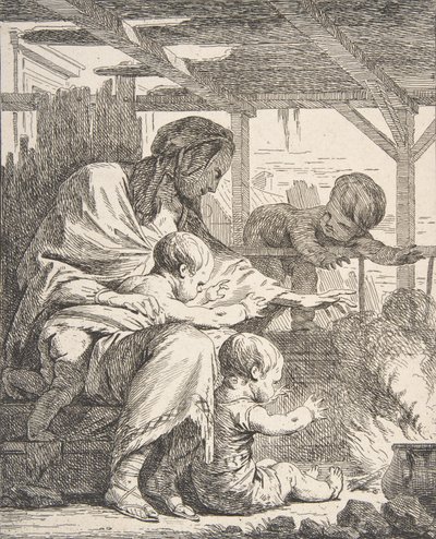 Famille se réchauffant les mains près d