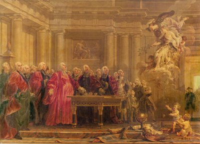 Les Magistrats de Paris Recevant des Nouvelles de la Paix, 21 juin 1763 - Noel Halle