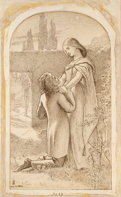 Deux amants dans un jardin étoilé, 1862 - Noel Paton