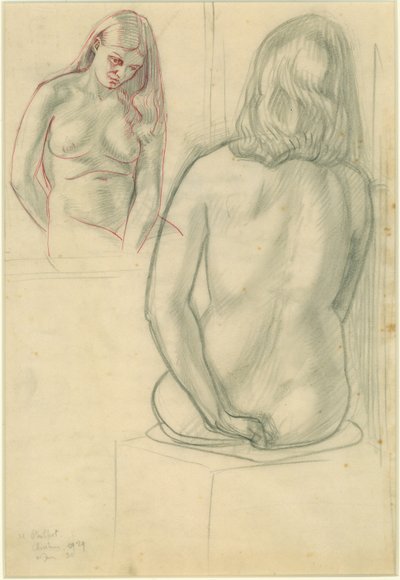 Nu assis devant un miroir - Noel Rooke