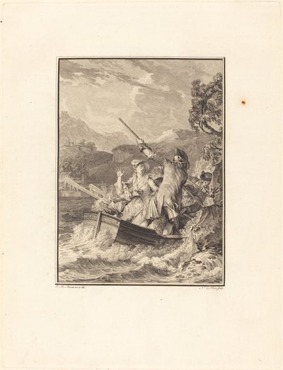 La barque - Noël Le Mire after Jean Michel Moreau