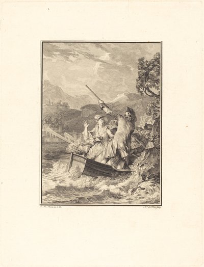 La barque - Noël Le Mire after Jean Michel Moreau