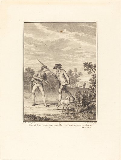 Un violent exercice étouffe les sentiments tendres - Noël Le Mire after Jean Michel Moreau