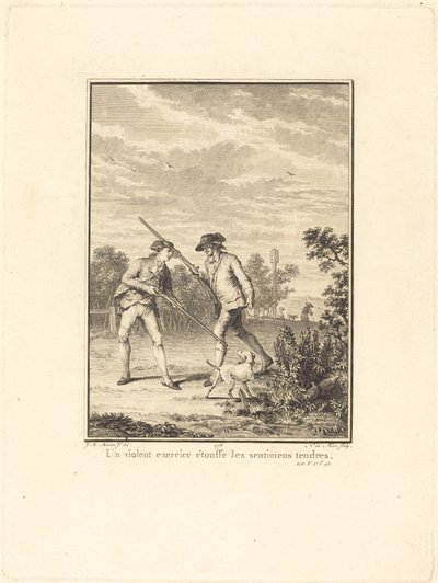 Un violent exercice étouffe les sentiments tendres - Noël Le Mire after Jean Michel Moreau