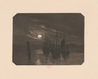 Un port au clair de lune - Norbert Goeneutte