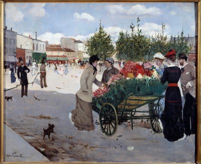 Fleuriste sur le Boulevard Rochechouart à Paris (Marché de la Madeleine) - Norbert Goeneutte