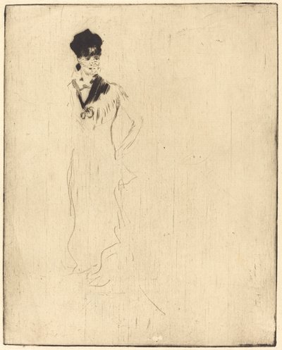 Esquisse de jeune femme à la violette - Norbert Goeneutte