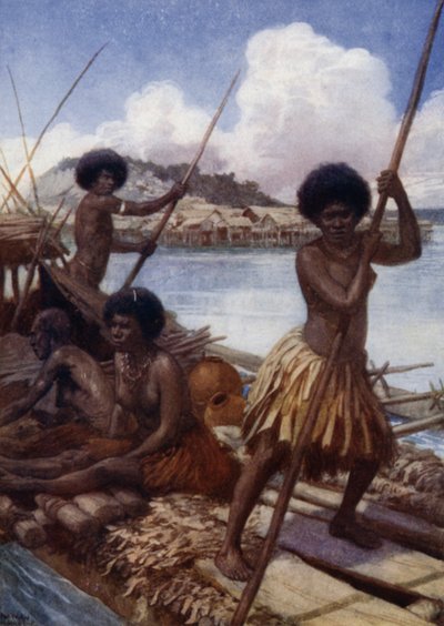 En route pour le marché, Nouvelle-Guinée britannique - Norman Hardy
