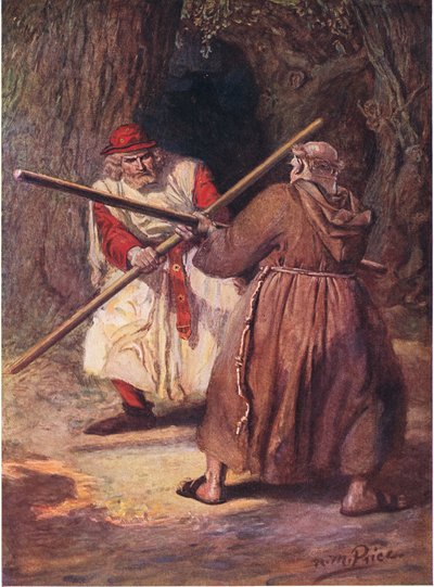 Il céda devant les coups réguliers de Frère Tuck, illustration de 