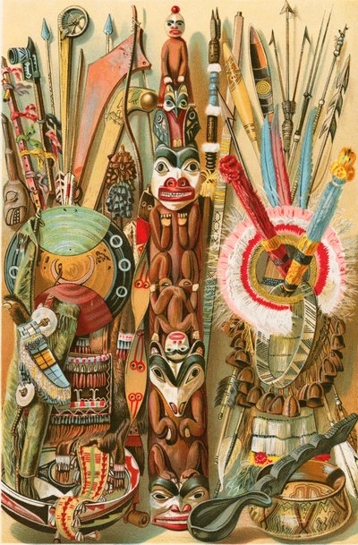 Culture des mongoloïdes américains : Armes et motifs indiens - North American