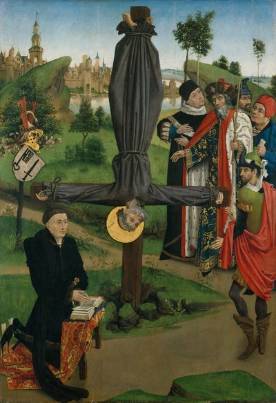 La Crucifixion de Saint Pierre avec un donateur, La Légende de Saint Antoine Abbé avec un donateur - Northern French Painter