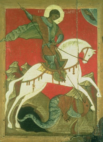 Icône de Saint Georges et le Dragon - Novgorod School