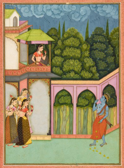 Krishna approche Radha, folio d