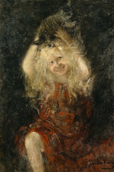 Fille avec chat - Oda Krohg