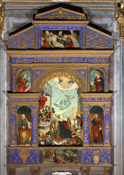 Polyptyque du martyre avec la roue dentée de Sainte Catherine d