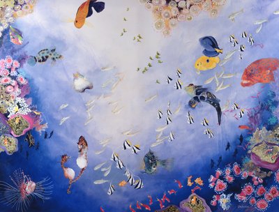 Monde sous-marin IV (acrylique sur toile) - Odile Kidd