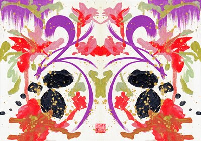Fleurs orange et violettes Zen 1, 2021 - Odilia W. Y. Fu