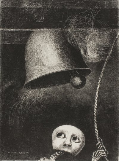 Un masque sonne le glas funèbre, planche trois de À Edgar Poe - Odilon Redon