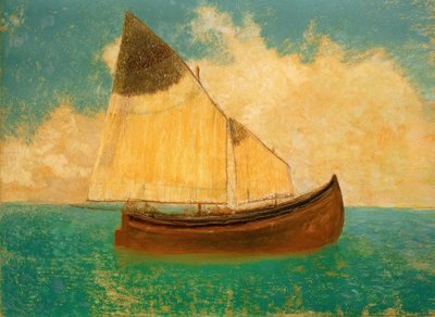 À la dérive (La barque aux voiles jaunes) - Odilon Redon