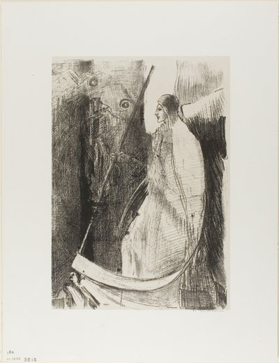 Et un autre ange sortit du temple qui est dans le ciel, et lui aussi ayant une faucille tranchante, planche 7 de 12 - Odilon Redon