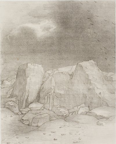 Et il discerne une plaine aride couverte de collines, planche 7 de 24 - Odilon Redon