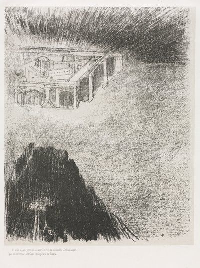 Et moi, Jean, vis la ville sainte, la nouvelle Jérusalem, descendre de Dieu, du ciel - Odilon Redon