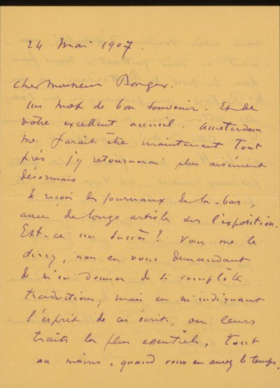 Brief an Andries Bonger - Odilon Redon