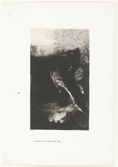 La Chimère aux yeux verts, tournoyant, aboyant - Odilon Redon