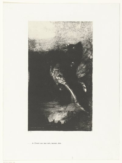 La Chimère aux yeux verts, tournoyant, aboyant - Odilon Redon